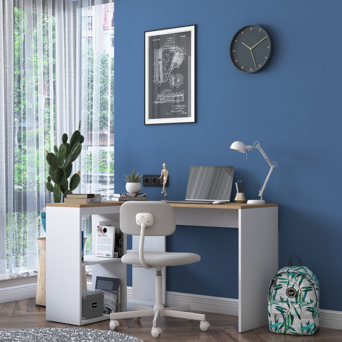 Hanah Home HA113 - 2035 Mesa de estudio roble y blanco Hanah Home HA113 - 2035 Mesa de estudio roble y blanco